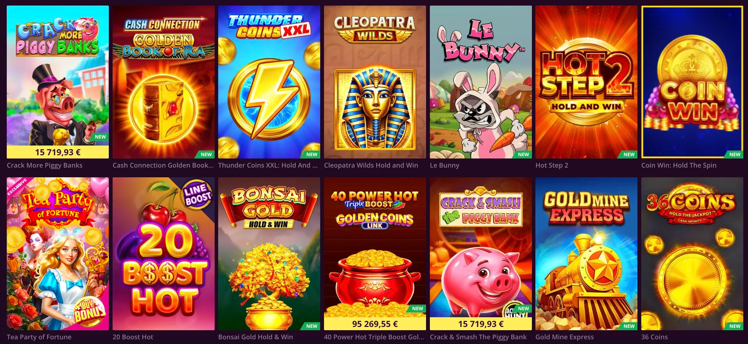 Kolekce hracích automatů v kasino Malina